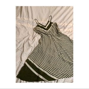 Vintage Olive Stripe Barney’s New York Silk Dress